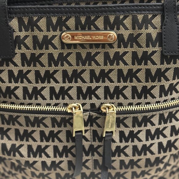 🖤 Michael Kors Jet Set MK Monogram Large Zip Tote Bag - Picture 5 of 5